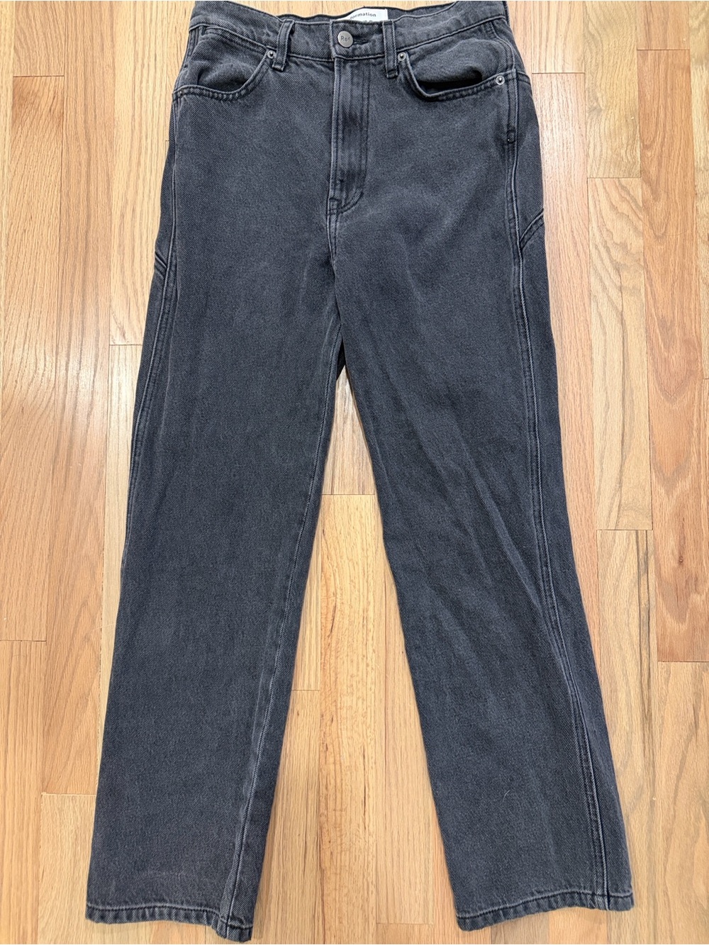 The Reformation Cynthia Straight-Leg Star Jeans in Washed Black - Picture 4 of 5
